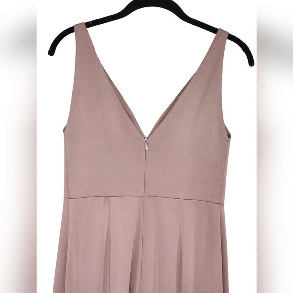 JENNY YOO Blush pink satin gown, sleeveless, size 2, wedding, bridal - Picture 3 of 6